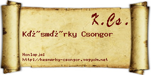 Késmárky Csongor névjegykártya